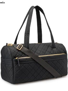 Quilted Weekender Duffel Gym Travel Bag with Trolley Sleeve